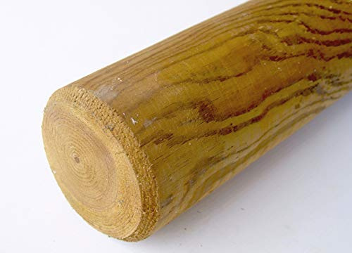 nextradeitalia CF da 10PZ Pali in Legno Ø CM 8 Altezza CM 300 H TONDI Senza Punta TRATTATI IMPREGNATI per Recinzione STACCIONATA/STECCATO PALO Tondo