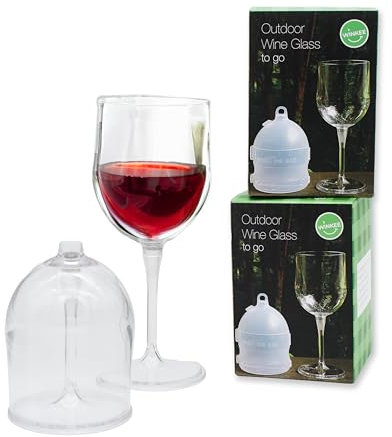 Winkee - 2x 1 Weinglas To Go - Gläser Set I Camping Zubehör I Geschenke für Frauen I Plastik-Weingläser BPA frei - ca. 320 ml