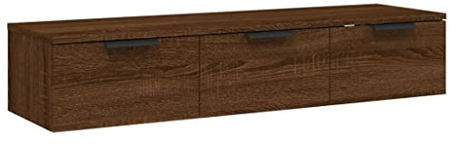 vidaXL Wandschrank TV Schrank Hängeschrank Fernsehschrank Lowboard Fernsehtisch HiFi TV Möbel Wohnzimmer Braun Eichen-Optik 102x30x20cm Holzwerkstoff