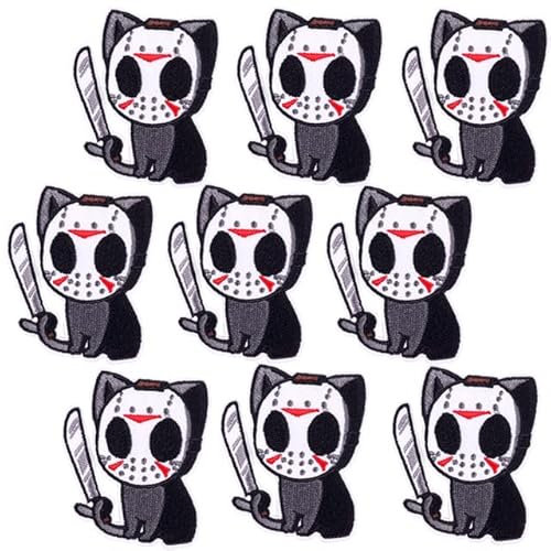 10 STÜCKE Großhandel Cartoon Katze Applikation Tiere Gestickte Flecken Auf Kleidung Streifen Eisen Auf Flecken Für Kleidung Aufkleber-10 stücke