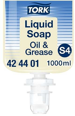 Tork Olje- och Fettlösande Flytande Tvål S4, Dermatologiskt Testad, 6 x 1 000 ml, 424401