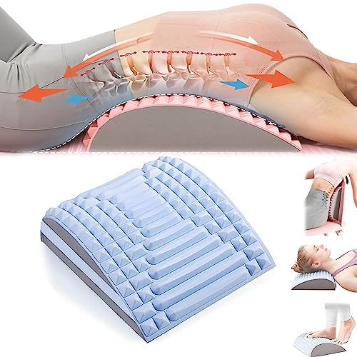 Acemend Refresh - Neck & Back Stretcher, Back Neck Cracker for Lower Back Pain Relief, Waist Massage Relaxation Yoga Stretcher, Multi-Level Adjustable Spine Board for Lumbar Soothing Device (Blue)