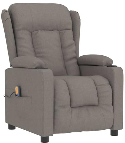vidaXL Massagefåtölj taupe tyg