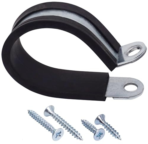 (10 Stück) Rohrschellen verzinkt mit Gummierung Ø 35 mm P Clips DIN 3016 Rohrschellen Schlauchschellen
