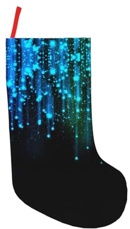 WURTON Weihnachtsstrümpfe mit blauem Linienaufdruck, für Erwachsene, Weihnachtsbaumdekoration mit Weihnachtsmannstrümpfen