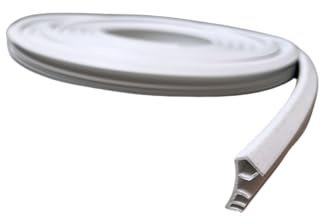 Joint de feuillure à ailettes de qualité supérieure pour fenêtre en bois - 5 m - Idéal pour une largeur de rainure de 5 mm - Profondeur de rainure : 12 mm - Durable - Avec barre d'arrachement (blanc)
