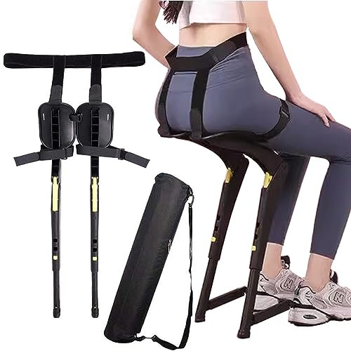 Miuxe Wearable Chair Unsichtbare Sitze, Exoskelett-Schwebesitz, Faltbarer, Tragbarer Fischersitz, Leichter Stuhl, Bis Zu 100kg Belastbar, Für Angeln, Konzert, U-Bahn