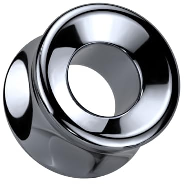 BlackAmazement Hämatit Flesh Ohr Tunnel Plug Inlay Piercing Tube anthrazit ultraleicht Damen Herren (Ø 12mm - 1 Stück)