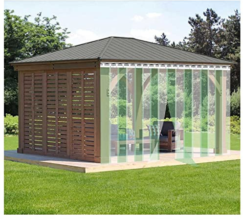 IBOWZ PVC Lamellen Streifenvorhang Streifen-Türvorhang, wasserdicht, warm halten, durchsichtiger PVC-Vorhangstreifen für Geschäft, Fabrik, Garage, Terrasse, individuell