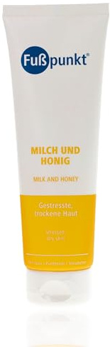 Fußpunkt Milch und Honig - Verwöhnende Pflege mit 10% Urea und wertvollem Akazien Honig für trockene, gestresste Füße 125ml