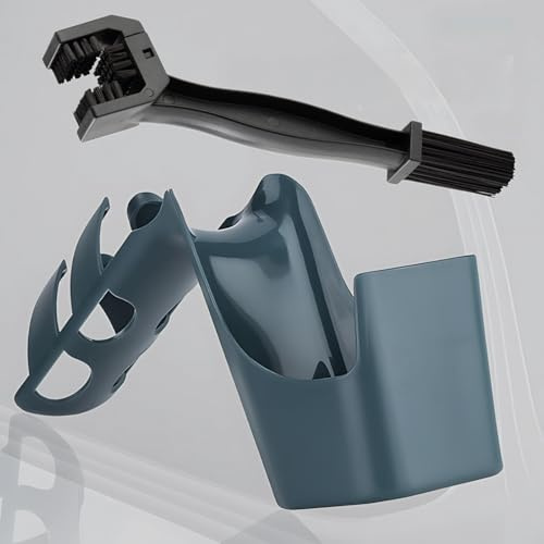 Boîte à Nettoyage Chaîne Moto, Boîte Rangement pour Huile Chaîne Vélo avec Brosses Nettoyage Vélo, Brosse de Chaîne de Moto pour VTT