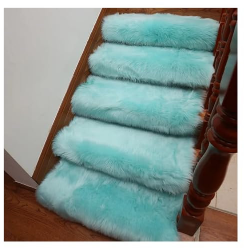 WJLYDM Stufenmatten Soft Fluffy Plush Stair Treads Carpet Rectangle Non-Slip Rug Floor Mat for Living Room Bedroom Stair Decor Safety Mute Step Rugs FüR Treppen(QA-12,25x75 cm)