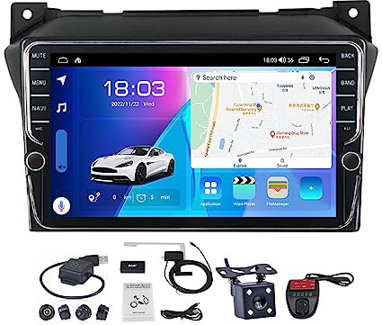 MLXABH Schermo da 9 Pollici 2 DIN Car Stereo GPS Navigatore satellitare Android 11 per su-zuki Alto 2009-2016 Navigazione per Auto nel cruscotto Ricevitore Audio per Auto Supporto CarPlay Android Au