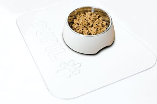 TEXMAXX 2mm Dicke PVC Futtermatten für Haustiere 70 x 70 cm/wasserdichte Platzmatten für Hunde und Katzen/Napfunterlage/Napfmatten/mit Name Personalisierbar
