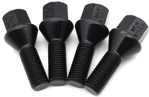 GYTTAK Reifenschraube Radmutter Kompatibel Mit 1 3 5 Serie 118i 120i 125i 130 IE88 E81 E87 E91 E92 E93 4 Stück Autozubehör Radschrauben M12X1,5 Radmuttern Stehbolzen