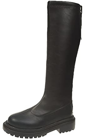 Damen Hohe Stiefel Schuhe Plateau Mode Overknee Stiefel High Heels Lang gefütterte Winterschuhe Boots Overknee Stiefel Weitschaft Kniehohe Damenstiefel mit seitlichem Reißverschluss