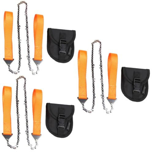 POPETPOP Scie À Chaîne Pliante Portable Outil De Camping Efficace 3 Pièces Avec Étui De Rangement Pour La Survie En Extérieur