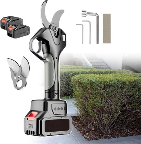 Akku Elektrische Astschere Teleskop für einfach Garten und Baum Beschneiden, max. 60 mm, 210cm Lang teleskopstiel Getriebe gartenschere, 21V Batterie, Akkuschere/Baumschere/Rebschere(1battery)