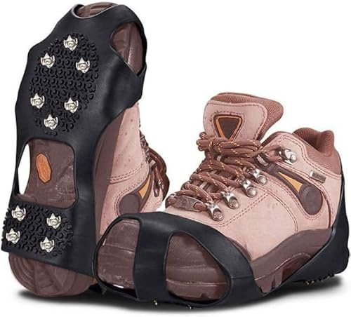 ESUOHYM Eisklampen für Schuhe und Stiefel Steigeisen Track Spikes Mikrospikes Schuhspikes für Schnee und Eis rutschfeste Eisgreifer für Damen und Herren