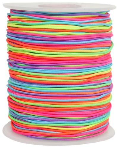 100 m Elastisches Faden für Armbänder, 1 mm Gummiband für Armbänder, Elastisches Band für Perlen, Thread Bead Cord Dehnbarer Faden für Halsketten Perlenbasteln Geflochtenes Haar (Farbe)