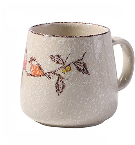 Vintage-Kaffeetasse, japanische Retro-Keramiktassen, Frühstückstasse aus Kiln-Change-Ton, kreatives Geschenk für Freunde (D, wie abgebildet)