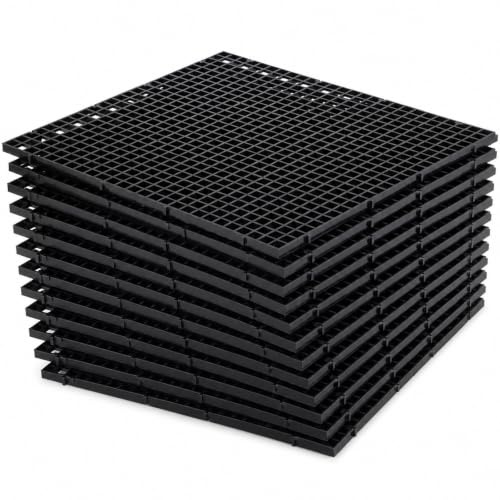 Okllen 12 Pcs Aquarium Fish Tank Divider Plastic Egg Crate, Bottom Tray Grid Isolation, Plastic Egg Crate Grid Divider Tray for Mixed Breeding Light Diffuser