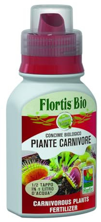 Flortis concime fertilizzante liquido per piante carnivore 250ml, formula per terreno, radici e foglie, nutrimento per piante carnivore, ideale per piante di drosera, dionea, nepenthes, sarracenia
