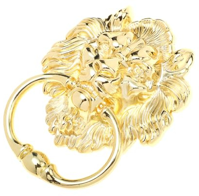 Angoily Lion Türklopfer Aus Vintage Löwenkopf Für Möbel Schrank Und Türen Einfache Installation Und Langlebig Goldene Farbe Für Stilvolle Wohnräume
