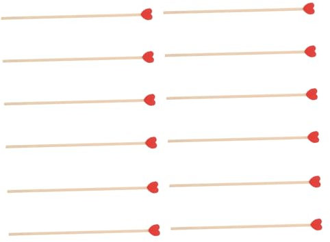 GARIOUANS 100pcs Sucettes Factices en Bois Rouge pour Décoration de Fête, Accessoires DIY Simples et Élégants pour Table de Desserts et Festivals