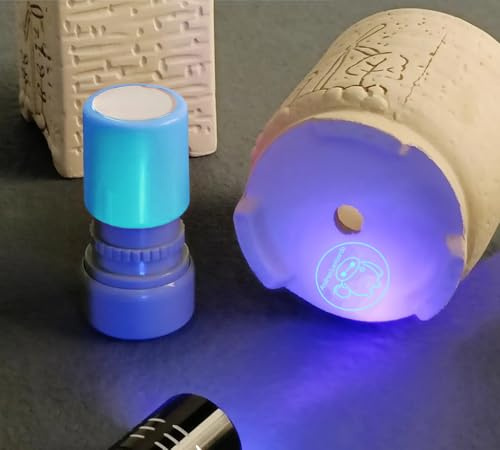 Timbri per Marche Invisibili (Visibili Sotto Luce UV), Timbro Di Marca Fluorescente a Motivo Personalizzato, Timbro Invisibile per Biglietti Di Ingresso Nei Bar.
