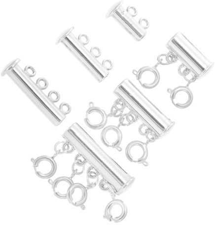 OHPHCALL 3pcs Silver Necklace Layering Clasps Jewelry Connectors for DIY Multi-Strand and Necklaces