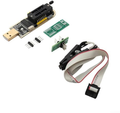CH341A USB-Programmierer für Flash-Speicher der Serie 24/25, inkl. Leiterplatte und Header-Pins (CH341A+ Testclip)
