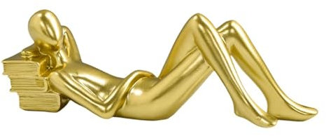 LIbgiubhy Estatua de mujer con pensamiento abstracto, leyendo, resinas estéticas, escultura para estantería y decoración de escritorio