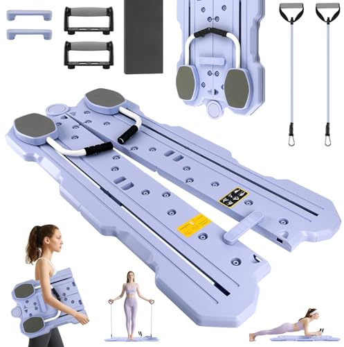 WingFly Pilates Board, Multi-Functional Ab Roller Board, Foldable Pilates Board with Automatic Rebound, Upgraded Pilates Reformer Machine, Full Body Pilates Workout Equipment for Men Women