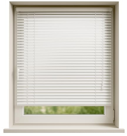 65x130 cm Jalousien Fenster ohne Bohren Innen Weiß 25 mm Montage-Teile Inklusive Klemmhaltern Klemmfix Wand- oder Deckenmontage Sonnenschutz Sichtschutz