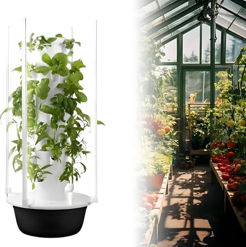 Hydroponics Growing System Vertical Tower, Automated Aeroponics Indoor Tower Garden with LED Grow Lights, Aquaponics Growing Kits Herb Garden, Lettuce Growtower,9 Layer
