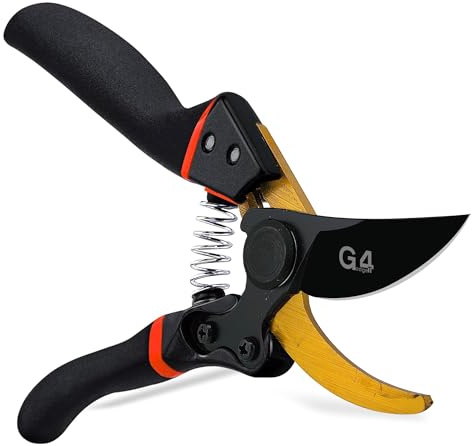 G4GADGET 8 Garden Secateurs – Heavy Duty Pruning Shears with SK5 Steel Blade, Non-Slip Grip & Safety Lock | Professional Garden Scissors for Plants, Flowers, Hedges & Branches