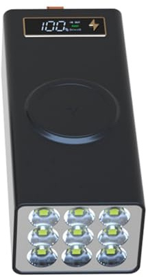 Flaroey Portatile Fai-da-Te per Power Bank per 21 Batterie 18650, Box Batteria Esterna Portatile per Ricarica di Telefoni Cellulari D21-PD-.