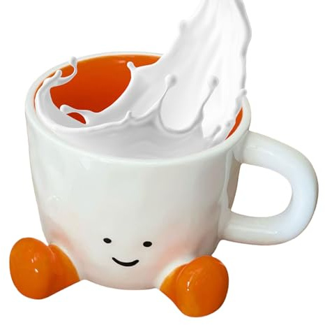 Novelty Tea Cup with Feet - Hand-Kneaded Feet Tea Cup Water Mug, Decorative Art Footed Mugs, Aesthetic Decorative Desk Accessory for Milk Beverages, for Men Women