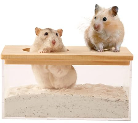 Bac à Sable pour Cage à Hamster - Boîte Transparente pour Animaux de Compagnie - pour Petits Animaux, Salle de creusage, Toilettes réutilisables pour Hamster - Accessoire d'intérieur pour