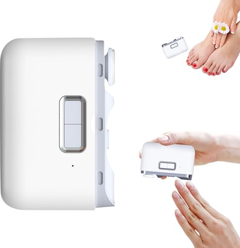 Coupe Ongle Electrique Pour Pied, Automatique avec Lumière LED, 2 en 1 Coupe Ongles et Polisseuse, Soin des Mains et Pieds, Coupe-Ongles d'Orteils, Adultes, Seniors (White)