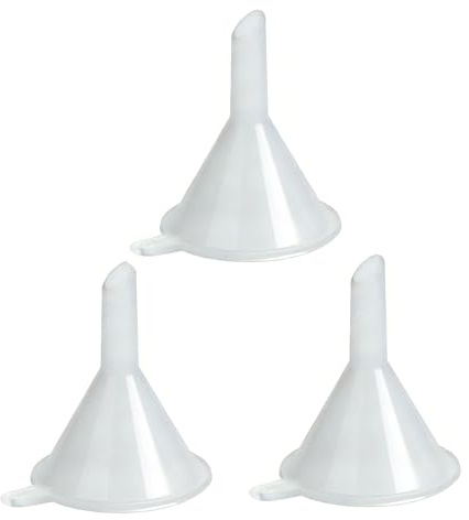 3pcs Mini Funnels for Filling Bottles, Clear Plastic Small Funnels for Fillings Mini Bottle Containers Fillings Funnel, Precision Lab Funnels for Essential Oil Bottles, Science Laboratory Chemicals