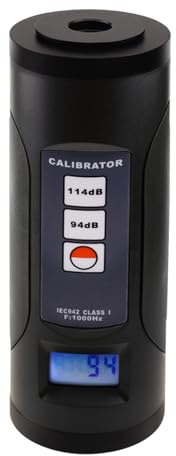 Digitaler Schallpegelkalibrator mit LCD-Bildschirm und Hintergrundbeleuchtung, 94 dB & 114 dB +/-0,3 dB Genauigkeit, professionelles Geräuschmessgerät, Kalibrierwerkzeug für 1 Zoll & 1/2 Zoll