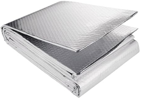 rongweiwang Wärmedämmende Aluminium Luftpolsterfolie, 5 Meter, vielseitig einsetzbar, reflektierend, doppelseitig, für den Außenbereich geeignet