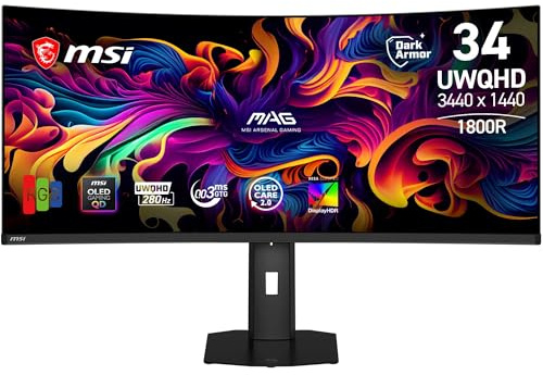 Msi Mag 341cqp QD-Oled X28 Monitor Pc 86,4 Cm [34] 3440 X 1440 Pixel Ultrawide Quad Hd Nero (msi Mag 341cqp QD-Oled X28)