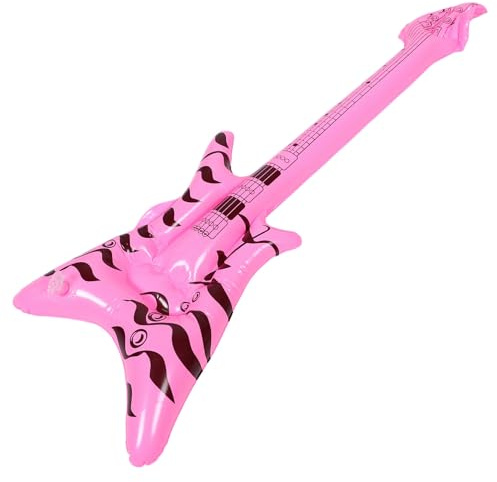 POPETPOP Chitarra Gonfiabile per Feste Anni 80 e 90, Decorazione Rock And Roll in Pvc Leggera Design Realistico, Accessorio per Feste a Tema Musicale e Party