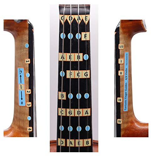 Fantastic Finger Guide for Violins Adult Beginner | Stringed Musical Instruments | Fingerboard and Fretboard Stickers for Learning All Notes | Play or Fiddle (1/2)
