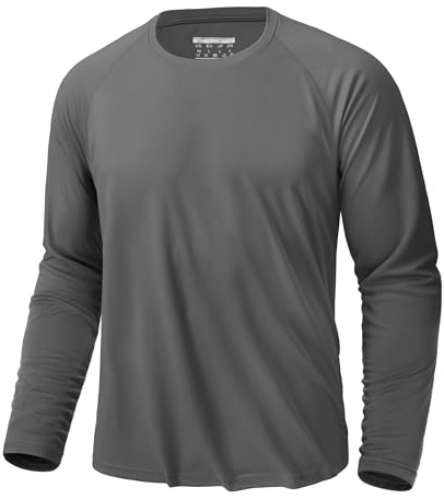 KEFITEVD Sommar långärmad simning t-shirt för män utomhus lätta toppar tunna badkläder toppar