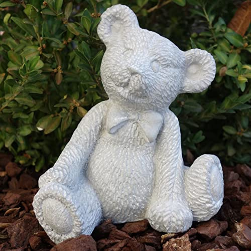 Trauer-Shop Kindergrab Dekoration trauernder Teddy mit Schleife, Höhe 15 cm