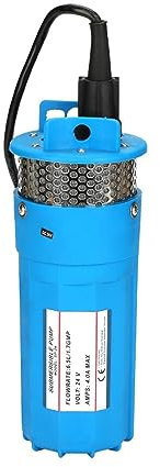 HEXEH water pump submersible 12V 24V 220V For Solar Energy Panels 6L/min Small Mini Lift=70m Deep Well Submersible Pump Electric Water Transfer Pumps (Color : 12V, Size : Blue)